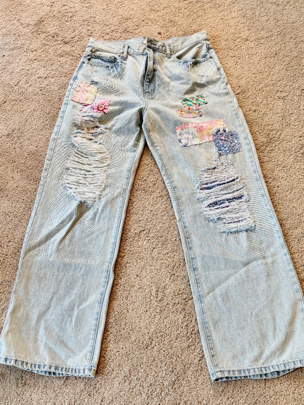 Handmade Patched Jeans Waist 31